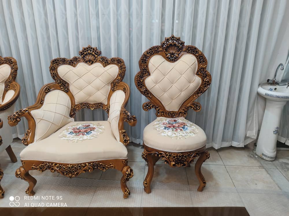 مبل سلطنتی مدل گلریز، مبل چوب گردو و راش، قیمت مبل استیل گلریز