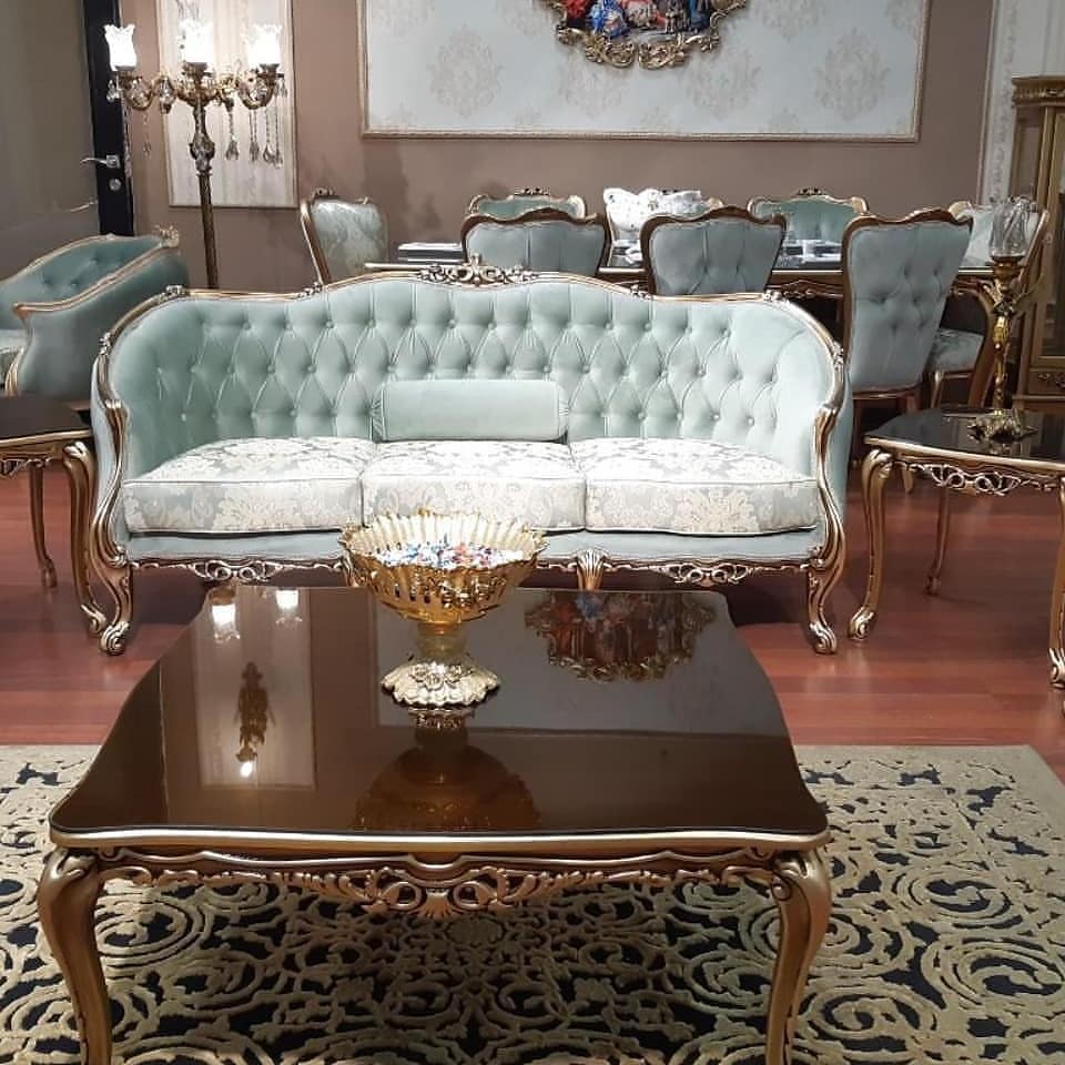 مبل کلاسیک و شیک مدل زمرد | چوب راش و گردو با طراحی خاص و بادوام