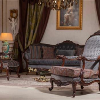 مبل کلاسیک مدل لیون، ست ناهارخوری لیون، مبل چوب راش